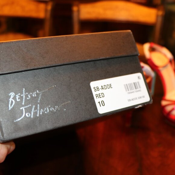 FINAL OFFER! - NWT Betsey Johnson Red Sparkle Blue Heels - 10 - Picture 3 of 15